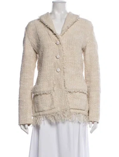 Pre-owned M.m.lafleur Tweed Pattern Blazer In Neutrals