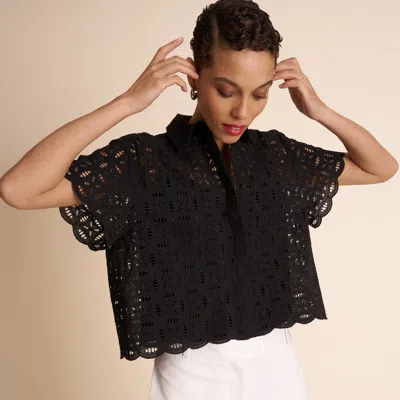 M.m.lafleur Winnie Aperitivo Top - Circular Eyelet In Black