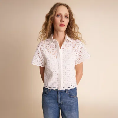 M.m.lafleur Winnie Aperitivo Top - Circular Eyelet In White