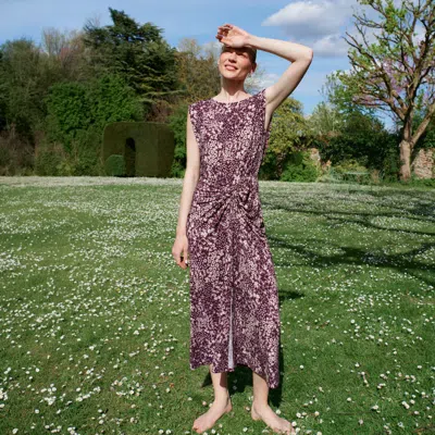 M.m.lafleur Zita Drape Dress - Light Printed Jersey In Botanical Breeze