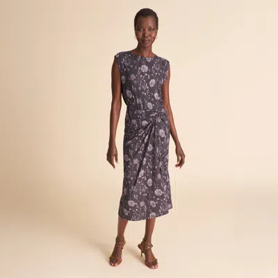 M.m.lafleur Zita Drape Dress - Light Printed Jersey In Wild Meadow