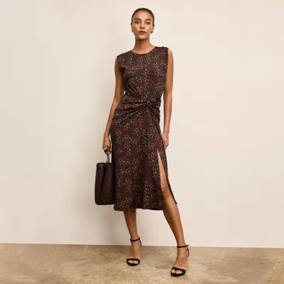 M.m.lafleur Zita Drape Dress - Printed Jersey In Autumn Floral