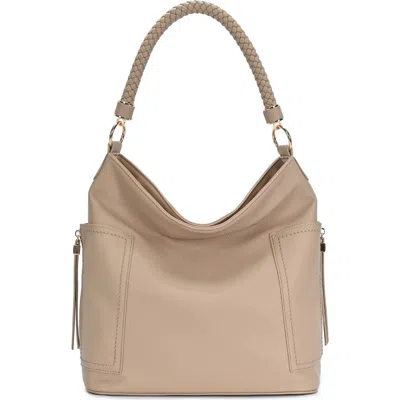 Mms Design Studio Braid Handle Hobo Bag In Sand