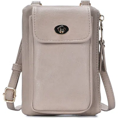 Mms Design Studio Mini Phone Crossbody Bag In Taupe