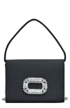 Mms Design Studio Rhinestone Top Handle Shoulder Bag In Black