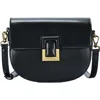 Mms Design Studio Square Buckle Crossbody Bag In Black