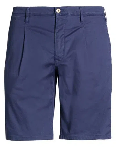 Mmx Man Shorts & Bermuda Shorts Navy Size 34 Organic Cotton, Elastane In Blue