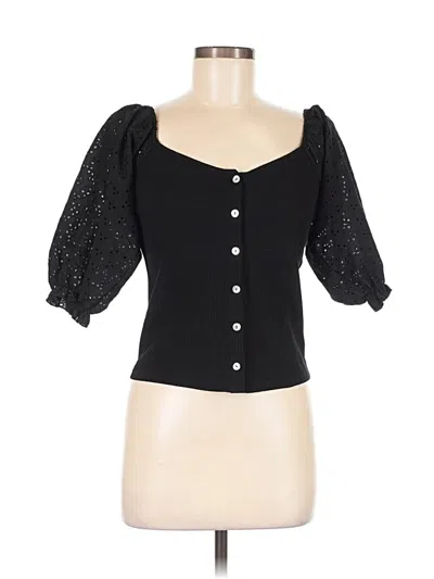 Pre-owned Mng 3/4 Sleeve Blouse In Black