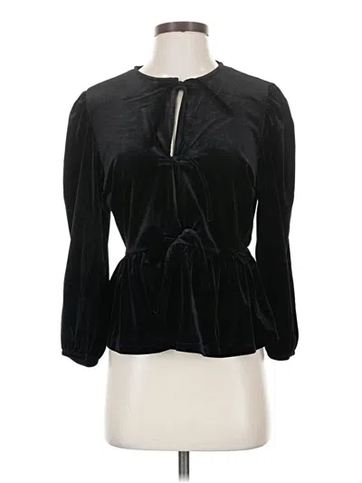 Pre-owned Mng 3/4 Sleeve Blouse In Black