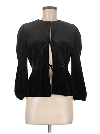 Pre-owned Mng 3/4 Sleeve Blouse In Black