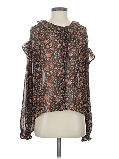 Pre-owned Mng 3/4 Sleeve Blouse In Black