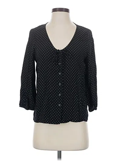 Pre-owned Mng 3/4 Sleeve Blouse In Black