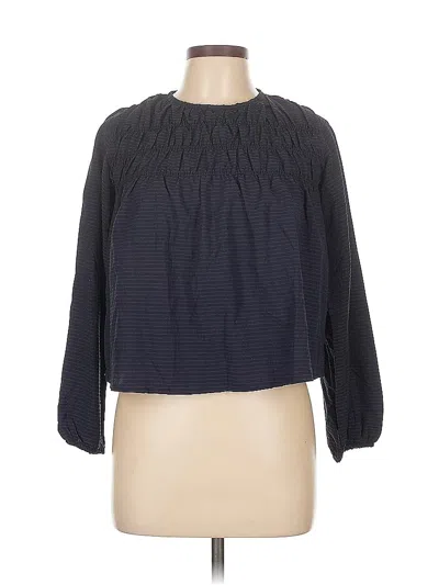 Pre-owned Mng 3/4 Sleeve Blouse In Blue