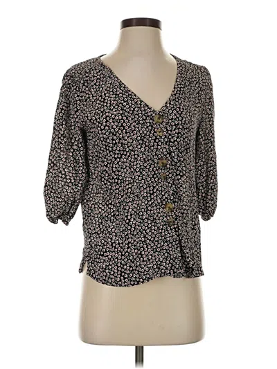 Pre-owned Mng 3/4 Sleeve Blouse In Brown