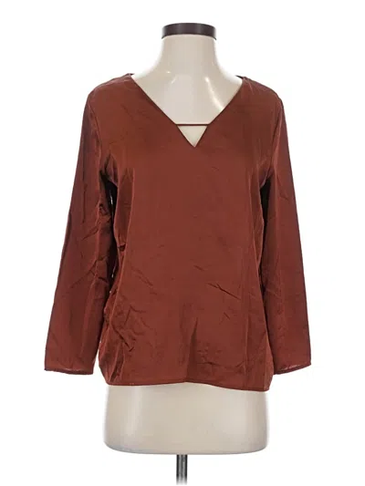 Pre-owned Mng 3/4 Sleeve Blouse In Brown