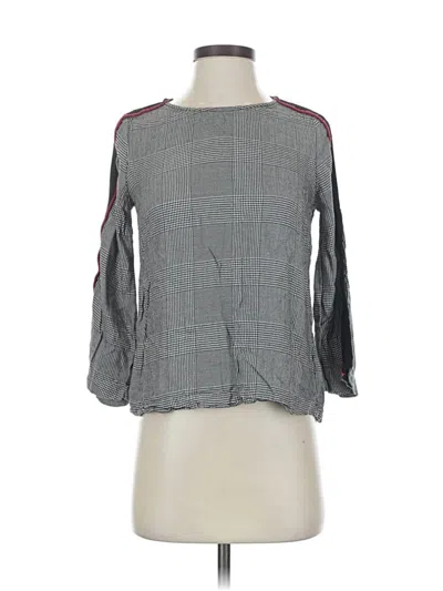 Pre-owned Mng 3/4 Sleeve Blouse In Gray
