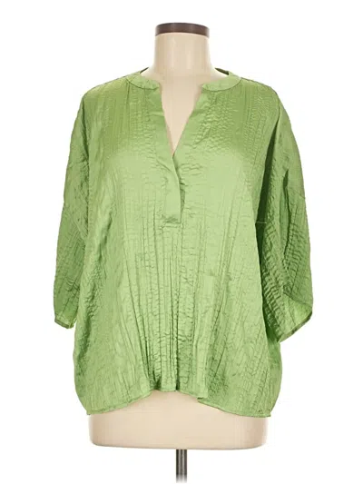 Pre-owned Mng 3/4 Sleeve Blouse In Green