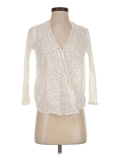 Pre-owned Mng 3/4 Sleeve Blouse In Ivory