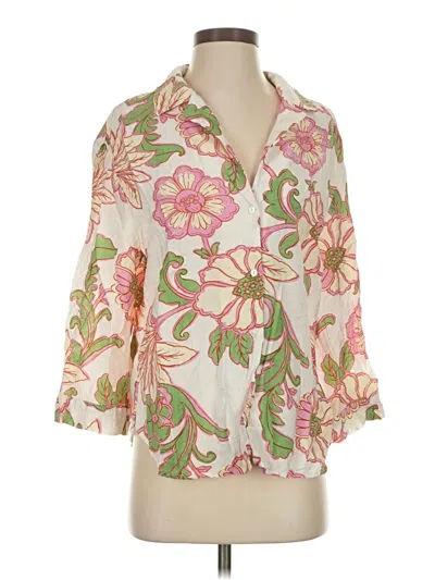 Pre-owned Mng 3/4 Sleeve Blouse In Ivory