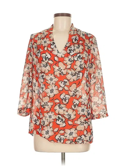 Pre-owned Mng 3/4 Sleeve Blouse In Orange