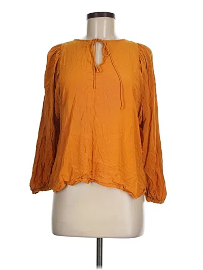 Pre-owned Mng 3/4 Sleeve Blouse In Orange