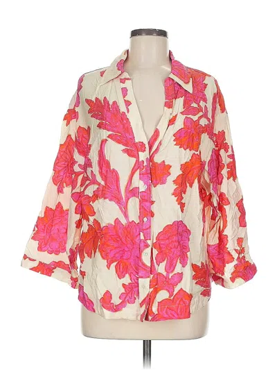 Pre-owned Mng 3/4 Sleeve Blouse In Pink