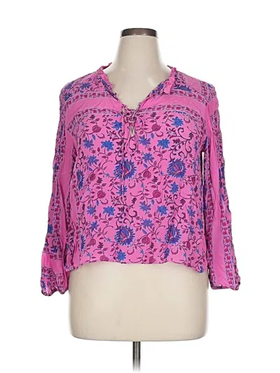Pre-owned Mng 3/4 Sleeve Blouse In Pink