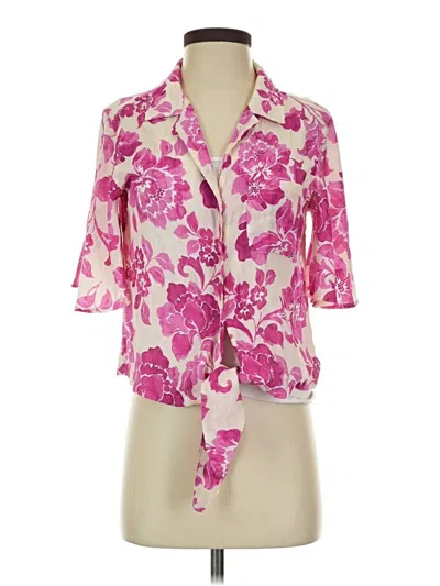 Pre-owned Mng 3/4 Sleeve Blouse In Pink