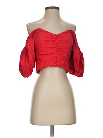 Pre-owned Mng 3/4 Sleeve Blouse In Red