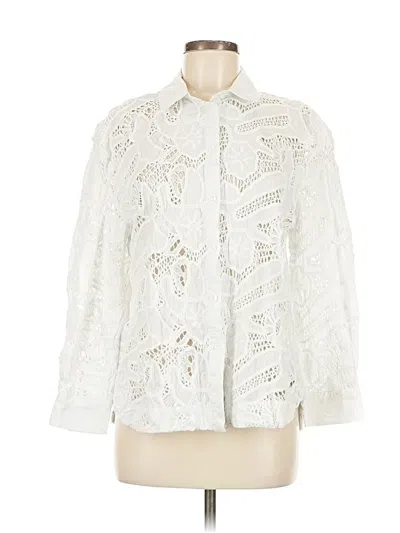 Pre-owned Mng 3/4 Sleeve Blouse In White