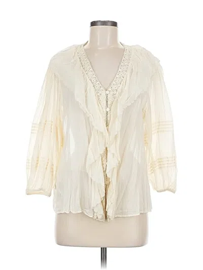 Pre-owned Mng 3/4 Sleeve Blouse In White