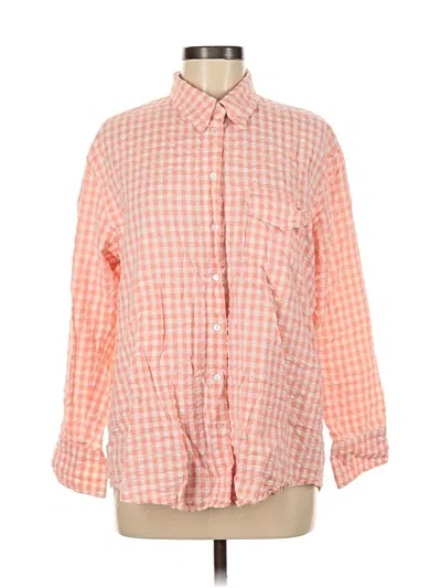 Pre-owned Mng 3/4 Sleeve Button Down Shirt In Orange