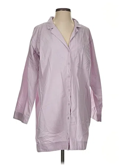 Pre-owned Mng 3/4 Sleeve Button Down Shirt In Purple