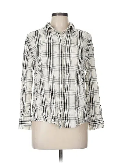 Pre-owned Mng 3/4 Sleeve Button Down Shirt In White