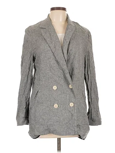 Pre-owned Mng 3/4 Sleeve Top Gray Square Neckline Tops