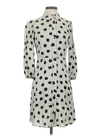 Pre-owned Mng 3/4 Sleeve Top Ivory Mock Neckline Tops