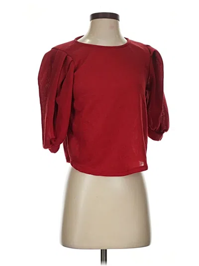 Pre-owned Mng 3/4 Sleeve Top Red Boatneck Tops