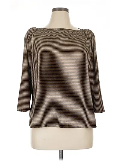 Pre-owned Mng 3/4 Sleeve T-shirt In Brown