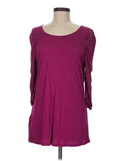 Pre-owned Mng 3/4 Sleeve T-shirt In Burgundy