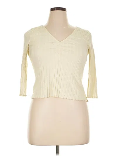 Pre-owned Mng 3/4 Sleeve T-shirt In Ivory