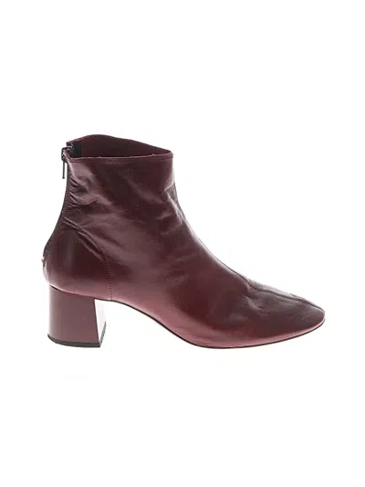 Pre-owned Mng Ankle Boots In Burgundy