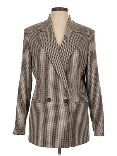 Pre-owned Mng Blazer Jacket In Brown