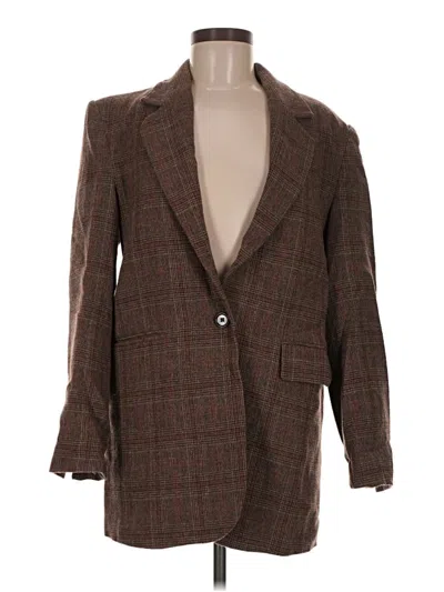 Pre-owned Mng Blazer Jacket In Brown