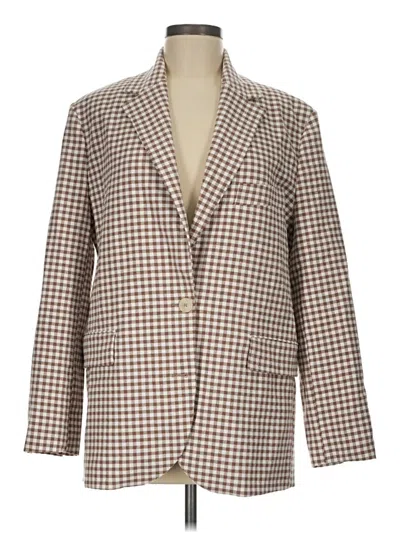 Pre-owned Mng Blazer Jacket In Brown