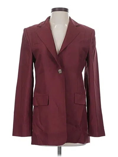 Pre-owned Mng Blazer Jacket In Burgundy