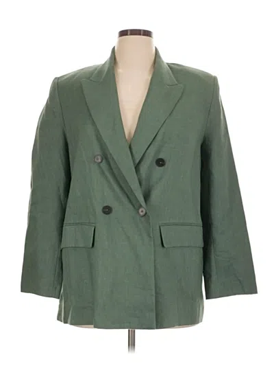 Pre-owned Mng Blazer Jacket In Green