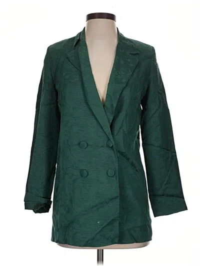 Pre-owned Mng Blazer Jacket In Green