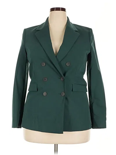 Pre-owned Mng Blazer Jacket In Green