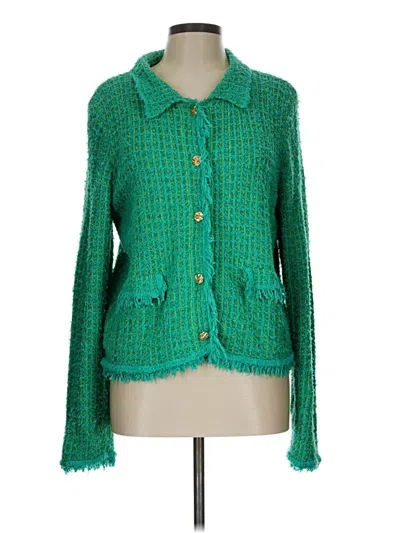 Pre-owned Mng Cardigan Sweater In Green