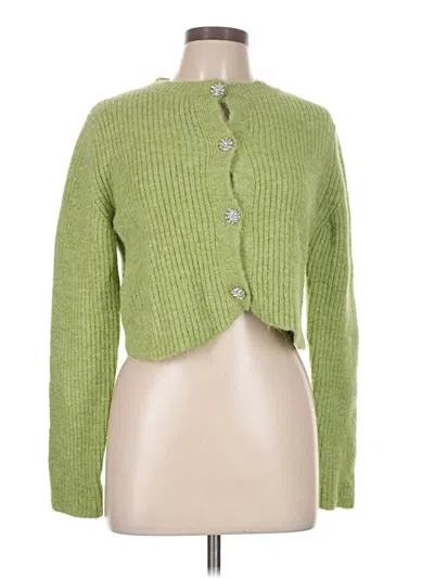 Pre-owned Mng Cardigan Sweater In Green
